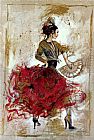 Fan Canvas Paintings - Flamenco dancer with fan